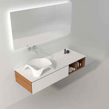 Unique Shape Bathroom Solid Surface Countertop Wash Basin BS-8344