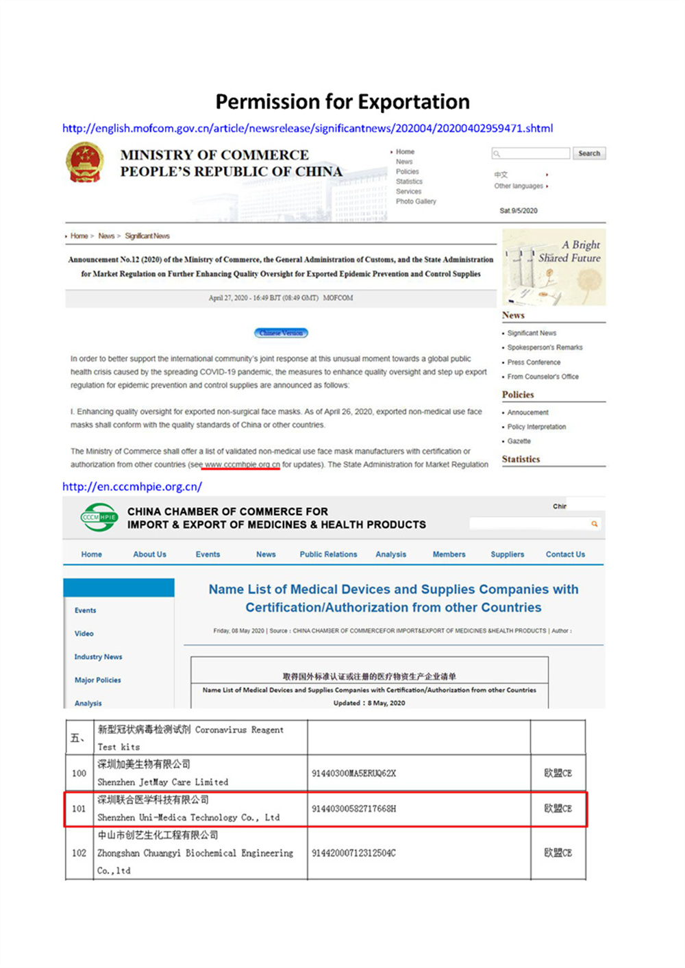 Export White list Export White list