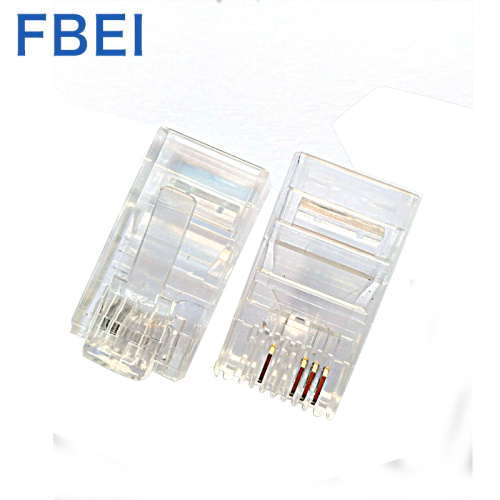 Conector 8P4C da cabeça de cristal da tomada RJ45