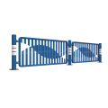 Coastal Blue White City Street Fencing With Artistic Design