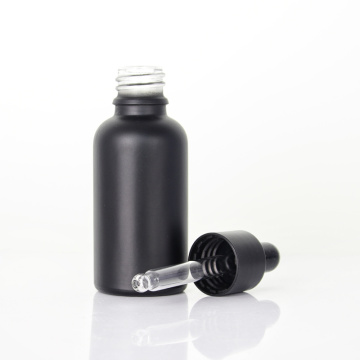 Черная матовая сывороточная бутылка с капельницей оптом