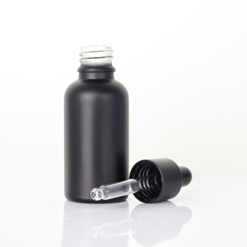 Black Frosted Serum Bottle with Dropper Wholesale