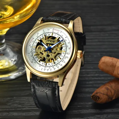 famous brand OEM black mechanical chronograph watch