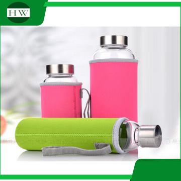 Transparent glass cup with lid seal leak resistant glass creative portable sports cups hot resistant glass cup