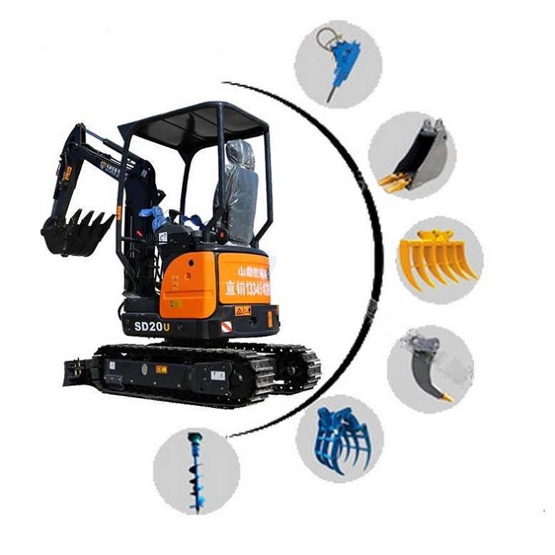 1Ton Hydraulic Mini Excavator Preço Frete grátis