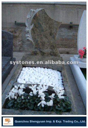 rose flower brown granite tombstone