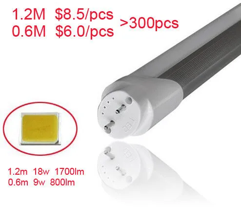 High Efficiency 18w 1750lm 4 Feet T8 Led Tube Energy Efficient Tube Light