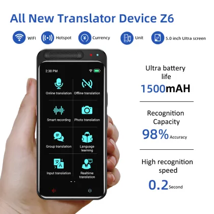 Z6 Photo Translation: A High-Tech Rechargeable Wireless Translation Machine with 1500mAh Battery and Smart AI Technology