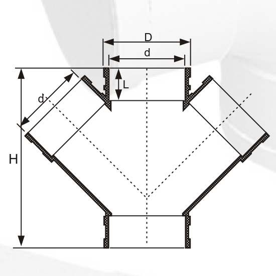 Drainage Upvc Y- كروس لون رمادي