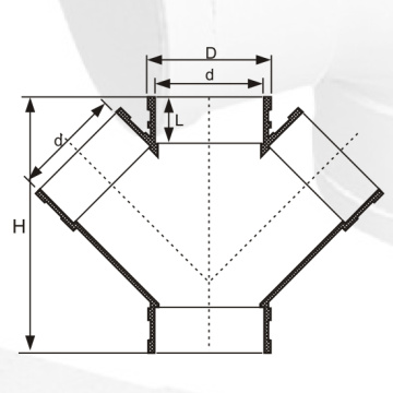 Din Drainage Upvc Y-cross Warna Kelabu