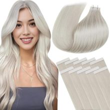 Ruban de cheveux humain blonde platine en extensions