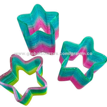 2014 New Special Hot Selling Bulk Custom Plastic Star Shaped Rainbow Spring Toys, Eco-friendly