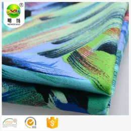 random design printed on cotton spandex fabric