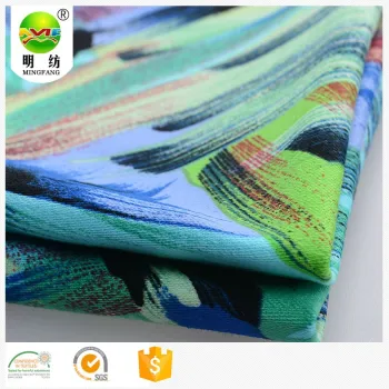 random design printed on cotton spandex fabric