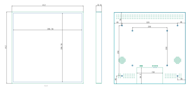 22" Industrial Square Monitor