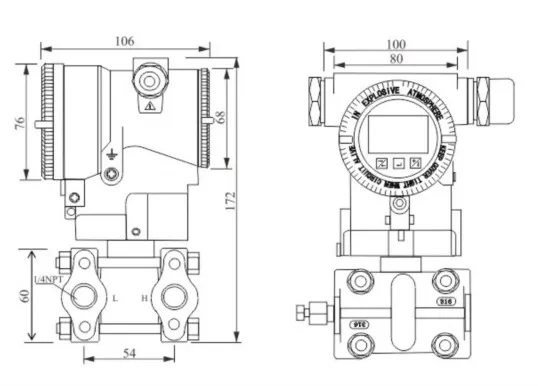 Máy phát áp suất/áp suất chênh lệch silicon đơn tinh thể có độ chính xác cao