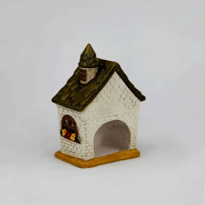 Christmas House ceramic candle holder traditional village tea light