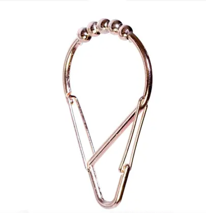 Easy Install Double Spring Hook Shower Curtain Hooks with Roller Ball - OEM ODM Available