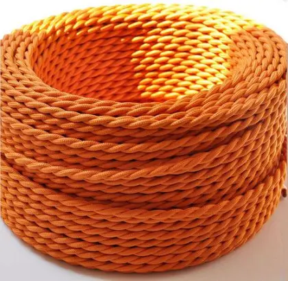 Vintage Braided Electric Wire - Retro Textile Cable for Home Decoration