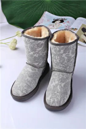 Genuine Cow Leather Warm Ladies Boots