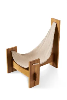 ​​Scandi Minimalist Wabi-Sabi Lounge Chair with Neutral Tones for Export Market​
