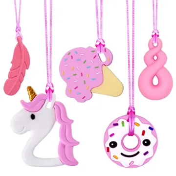 Flexible Silicone Stretch Chewing Sensory Chew Necklace for Autism Relief and Fidgeting - Suitable for Boys and Girls