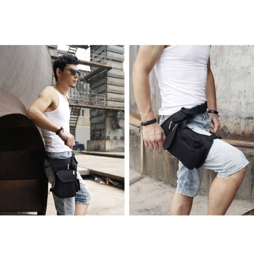 Black or Custom Waist Leg Bag for Men