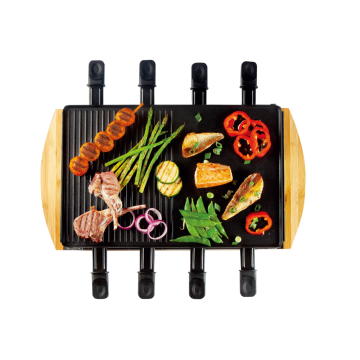 BBQ no-smok BBQ Grill with bamboo handle
