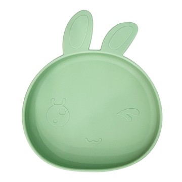 Cute Rabbit Shape Silicone Suction Baby Plates