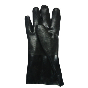 Черные ПВХ окупленные перчатки Джерси Лайнер песчаная отделка