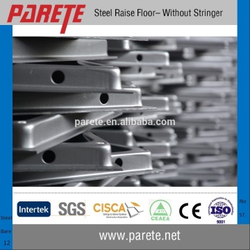 Bare finish steel false floor tiles