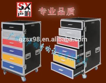 drawers flight case with 4u rack case