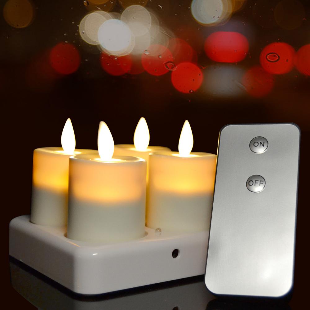 Rechargeable Flameless Tea Light Candles With Remote Control