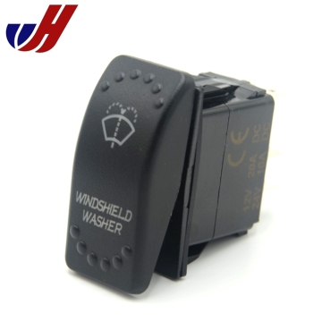 Jinhong IP66 Waterproof 5Pin 12V/24V Blue LED Light Momentary Rocker Switch for Car Boat