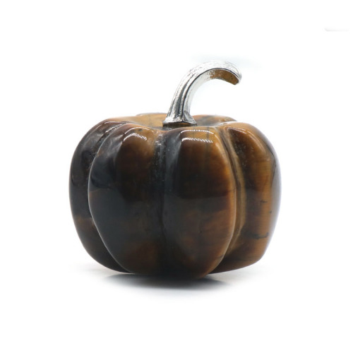 Tiger Eye 1.2Inch Pumpkin Gemstone Crafts for Home office Decoration