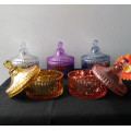 Unique Colourful Glass Candle Jar With Lid