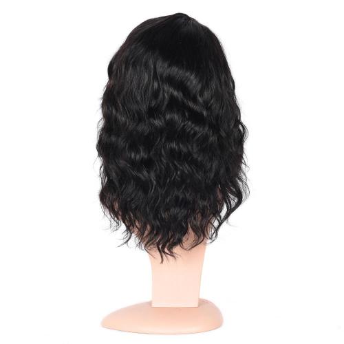 100% NATURAL VIRGIN REMY HUMAN HAIR WAVY LACE FRONT WIG