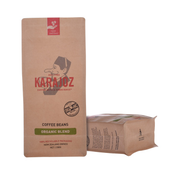 Green Compostable Kraft Paper Coffee Bags With Valve