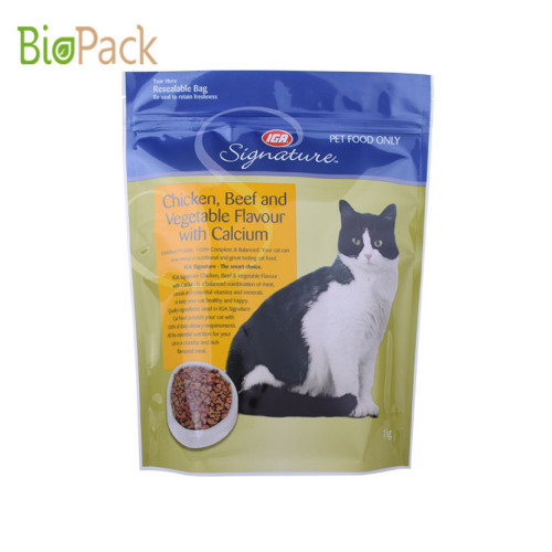 BiodeDradable Plastic Stand Up Pouch Pet Pet Food Sac avec impression client