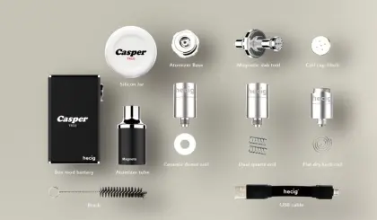 hecig Wax&dry herb vaporizer Casper Trio vaporizing