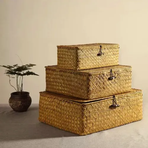 Scatola portaoggetti decorativa in stile giapponese con coperchio
