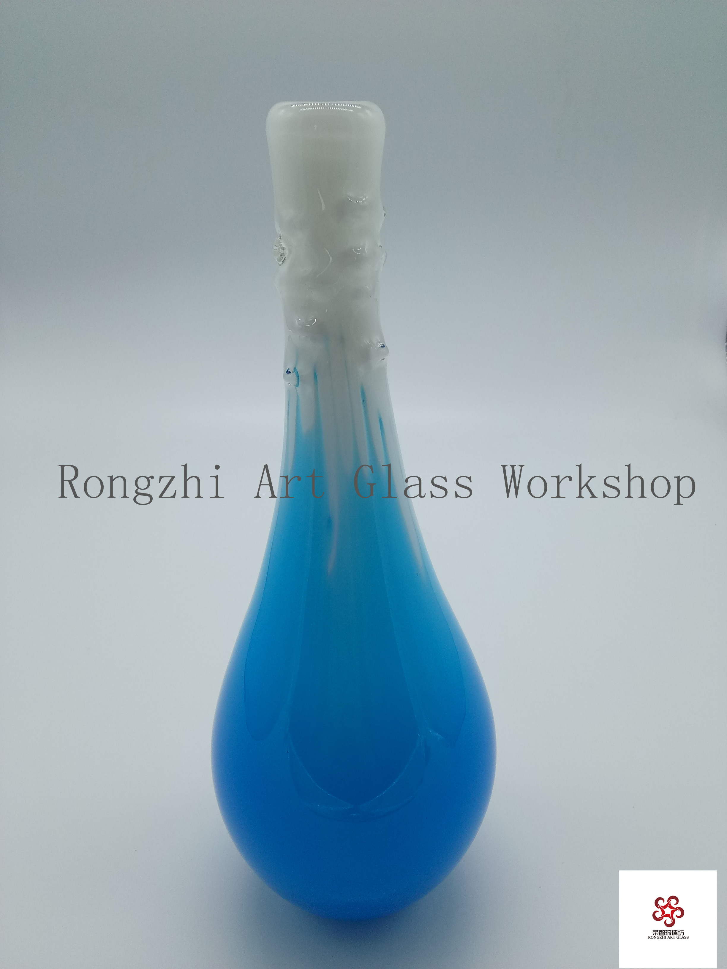 Blue Vial Glass Sculpture