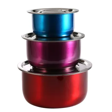 Non Slip Silicone Bottom Stainless Steel Salad Bowl