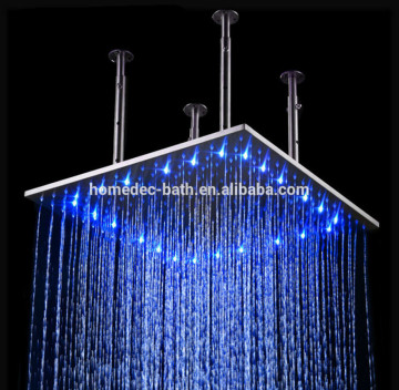 Rainfall Shower 24" Square Celing Mounted Chrome Polished Water Power LED Rainfall Shower Head