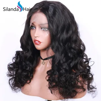 Silanda hair #1B Loose Wave Brazilian Remy Full Lace Human Hair Wigs