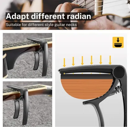 Factory Direct Guitar Accessories Bundle: Clamp Clip, Ukulele, Bass, Bassoon, 4 Guitar Picks & Capo - SC-3