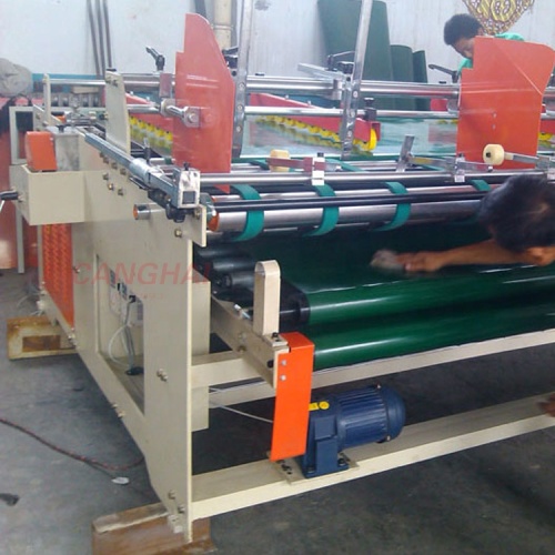 Semiautomatic paper box folder gluer machine