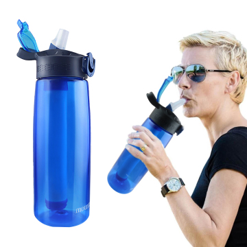 Leak-Proof Tritan Sport Bottle with Time Markers for Motivation and Handle