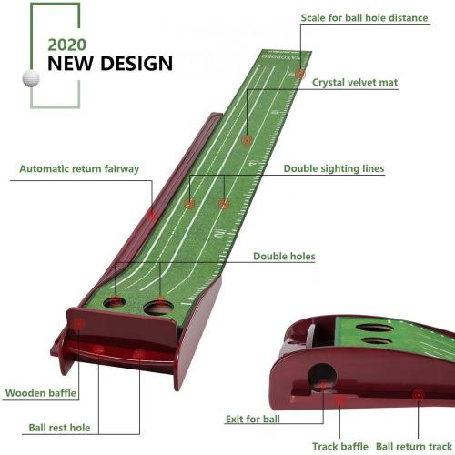 Novo Mat de Putting de golfe para casa com retorno de bola