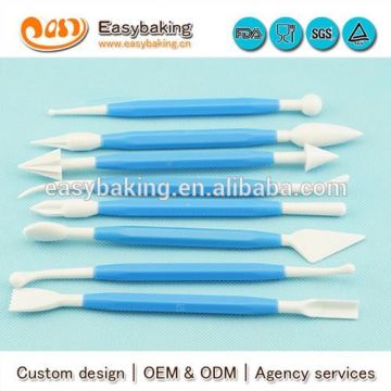 Factory direct 8 pieces plastic fondant modelling tool set for cake decoration